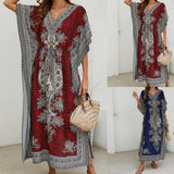 Dresses For Womens Kimono Style Vintage Printed Loose Summer Beach Clothes Personality Weastern Funny Women Dresses Casual
