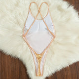 Golden Shiny Snake Print Swimsuit for Women,2026 Summer New One Piece Bikini,U-neck Suspender Cross Straps Beachwear Monokini