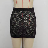 Sexy Hollow Out Crochet Knitted Tunic Beach Cover Up Cover-ups Beach Dress Beach Wear Beachwear Mini Skirt Female Women K6587