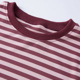 Women's Summer Striped Short Outfits Casual Stylish Short Sleeve Tee Tops and Shorts 2 Pcs Sets Daily Casual Sporty Loungewear