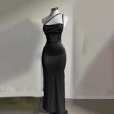 Sexy Hot Girls Slim Spaghetti Strap Long Dresses Women Solid Color Backless Package Hip Bodycon Slit Dress Party Club Vestidos
