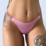 Letter Sexy Panties Women Thongs Rhinestones Diamonds G-string Sports Thong Low Waist Shorts Briefs T-back Fitness S-XL