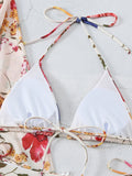 3 Pieces Printed Halter String Bikini 2026 Women & Kimono Swimwear Female Swimsuit Beachwear Bathers Bathing Swimming Swim Suit