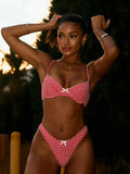 2026 Trendy Swimwear – Chic Red & White Plaid Bikini with Feminine Charm Perfect for Beach Wear and Pool Parties Summer Getaway