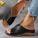 Gold Snake Pattern Wedges Sandals Women Lightweight Thick Sole Platform Slippers Woman Plus Size Non Slip Beach Sandalias Mujer