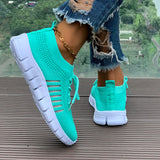 Spring Autumn Solid Breathable Mesh Flat Shoes Women Plus Size Non Slip Sock Sneakers Woman Comfortable Soft Sole Sport Shoes