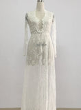 Sexy See Through Lace Long Dresses For Women Deep V-neck Solid Color Maxi Dress Fashion Streetwear Party Night Club Vestidos New