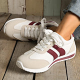 Spring Autumn Patchwork Women's Sneakers 2025 New Striped Platform Spprt Sneakers Women Comfort Plus Size Non Slip Running Shoes