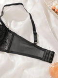 Women's embroidered lace plus size bra with steel ring gathering push up underwear suitable for full figured women MR2679