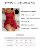 Women Sleepwear Summer Sexy Lace Satin Silk Nightdress Backless Cross Straps Slip Mini Dress Pajamas Nighties Nightgown