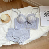 Sexy Lolita Bra Set for Women Wireless Push Up Bralette Lace Sexy Lingerie Set for Small Bust Gathering No Underwire MOYISU S-XL