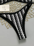 Crochet Striped High Leg Cut Brazilian Bikini Female Swimsuit Women Swimwear Two-pieces Bikini Set Bather Bathing Suit Swim Lady