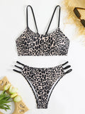 2025 Strappy Bikini Set Sexy Swimsuit Women Leopard Padded Swimwear Female Bathers Bathing Swimming Swim Suit Beachwear