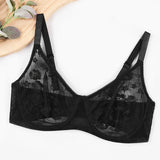 3 Pcs Women's Bra Elegant Retro Lace Sheer Unpadded Sexy Lingerie BH Tops Flower knitting Brassiere Underwire Plus Size Bras