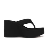 2026 Brand New Flip Flops Sandal Summer Black Platform Sandals Women Outdoor Slipper Wedges Slides 10cm High Heels Shoes Mules