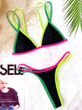 Splicing Brazilian Mini Thong Bikini Female Swimsuit Women Swimwear Two-pieces Bikini set High Cut Bather Bathing Suit Swim Lady