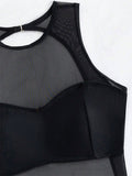Sexy See Through Black Mesh Sheer Women Swimwear One Piece Swimsuit Female Monokini Backless Bathing Suit Swim Beach Wear Lady