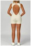 New Seamless Yoga Jumpsuits Sports Fitness Hip-lifting Backless Shorts One-piece Workout Gym Leggings Tracksuits for Women