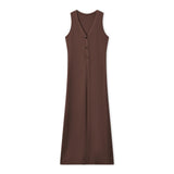Fall Summer Knit Vest Women Elegant Sleeveless Button Vest Solid Summer Long Cardigans Tops for Casual Daily