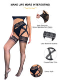 Luxury Lace Pantyhose Garter Belt Tights Cross Lace Waistband High Elastic Sexy Stockings Women Fashion Hosiery Plus Size XS-5XL