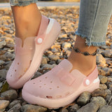 Jelly Color Platform Clogs Sandals Women 2026 Summer Thick Bottom Non Slip Beach Sandles Woman Breathable Slip On Garden Shoes
