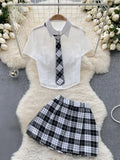 Women's Sexy Bow Lace-Up Sensual Dress Set Fashion Uniform - Trendy Comfortable Dress Ensemble for Adults New