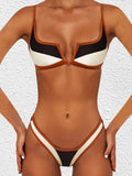 Splicing V Shaped Micro Thong Bikini Women Swimsuit Female Swimwear Two Pieces Bikini Set Push Up Bathing Suit Swim Beachwear