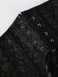 Sexy Leather Tight Corset Jacquard Waist Cincher Bust Support Shapewear New Lace-up Court Casaul Elegant Style Corset B8RO