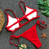 Hollow Out Mini Micro Thong Bikini Women Swimwear Female Swimsuit Two-pieces Bikini Set Brazilian Bather Bathing Suit Swim Lady