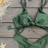 New Halter Bikini High Leg Swimsuit Swimwear Women Deep Back Two-Piece Separates Bikini Sets Strappy Bathing Suits