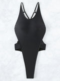 New Long Sleeve G String Diamond Bikini Female Backless Swimwear One Piece Swimsuit Women Monokini Sexy Bather Bathing Suit Swim