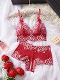 Lace Contrast Color Lingerie Bra And Panties Sets Underwear Set Women Suits