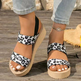 2026 Light Weight Summer Leopard Sandals For Women Daily Walking Shoes Soft EVA Elastic Band Girls Student Platform Sandalias