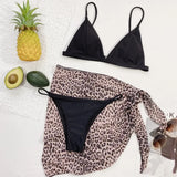 2026 Sexy Bikini Set 3-Piece Swimwear Swimsuit Women Bikinis Set Bathing Suit Beach Bikini Female Leopard Cover Up Bikinis Mujer
