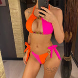 8 Colors Diamond Rhinestones Splicing Bikini Women Swimwear Female Swimsuit Two-Pieces Bikini Set Bather Bathing Suit Swim V5132