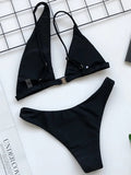 2026 Asymmetric One Shoulder Bikini Women Swimsuit Female Swimwear Two Pieces Bikini Set Hollow Out Bathing Suit Swim Beachwear
