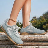 Comfortable Mixed Color Lace Up Tennis Sneakers Women Spring Anti Slip Soft Sole Flat Shoes Woman Round Toe Sports Walking Shoes