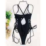 S - XL Sexy Lace Up Underwired One Piece Swimsuit Women Swimwear Female Backless Monokini Bather Bathing Suit Swim Lady V2906