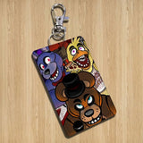 2026 A-FnafS oppression Rectangle ID Card Case Keychain Access Card Bag Key Tag Ring Leather Card Holder Key Ring Access