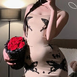 Sexy Sweet And Spicy French Style Women's Tight-Fitting Bodycon Strap Dress Backless Deep V Suspenders Sleeveless Dress CEB7
