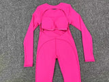 Women's Seamless Yoga Jumpsuits Backless Sexy Long-Sleeved One-Piece Butt-Lifting Gym Nude Feel Workout Gym Training Bodysuits