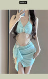 New 2025 Sexy Split Swimsuit Women's Bikini Three Piece Set Niche Release Vacation Style Hot Beach Swimwears Slimming