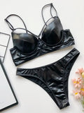 Splicing Push Up Bra Cup Bikini Women Swimsuit Female Swimwear Two-pieces Bikini Set High Cut Bathing Suit Swim Beach Wear