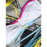 Splicing Wrap Around Bandage Halter Bikini Female Swimsuit Women Swimwear Two-Pieces Bikini Set Bather Bathing Suit Swim V3882