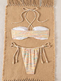ZTVitality Sexy Tie Dye Bikini Set 2026 New Arrival Padded Bra Halter Bandage Seimsuit Women's Swimwear Summer Tow-Piece Biquini