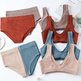Sexy Lingerie Set Underwear Women Seamless Push Up Sports Bra High Waist Panties Solid Bras Brief Sets Sujetadores Soutien Gorge