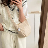 Minimalist Crossbody Bag with Puppy Pendant - Spacious & Stylish Scratch-Resistant Nylon Shoulder Bag  for Daily Essentials