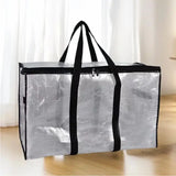 Large Capacity Quilt Storage Bag - Foldable Waterproof Organizer with Clear Panel for Easy Identification, Double Zipper Closure