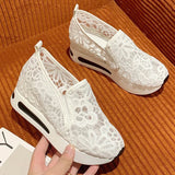 Classic Black Embroider Sneakers for Women 2025 Comfortable Breathable Mesh Casual Shoes Woman Lightweight Platform Shoes Mujer