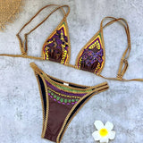 Fashion Snake Butterfly Printed Biquini Women 2Pcs Swimsuit Sexy Lady Double Shoulder Straps Bikini Swimwear Mujer Bathing Suit